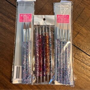 Glitter Handle Nail Art Brush & Dotting Tools